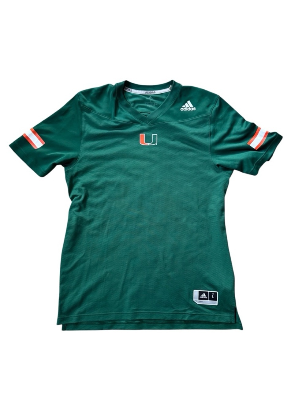 Adidas Miami Hurricanes Football Jersey Mens Large Green AeroReady NCAA